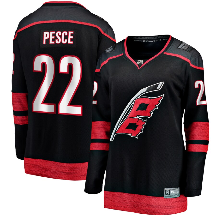 Women's Carolina Hurricanes Brett Pesce Fanatics Branded Black Home Breakaway Player Jersey - Jersey