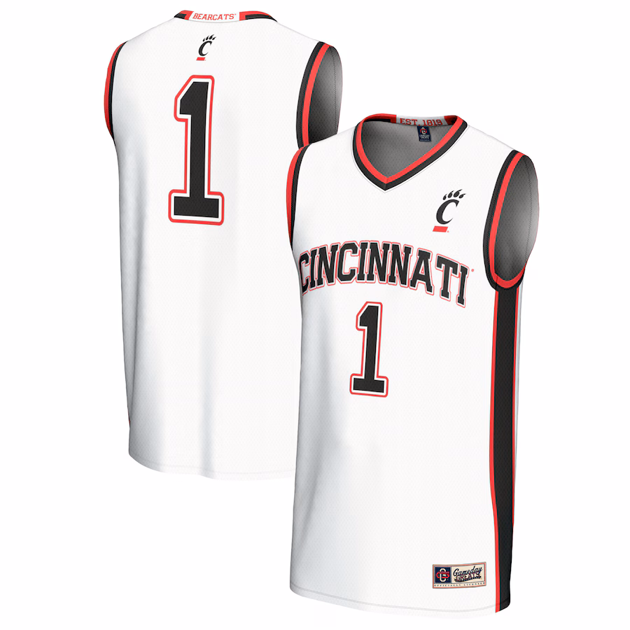 Unisex GameDay Greats #1 White Cincinnati Bearcats Lightweight Basketball Fashion Jersey - Jersey