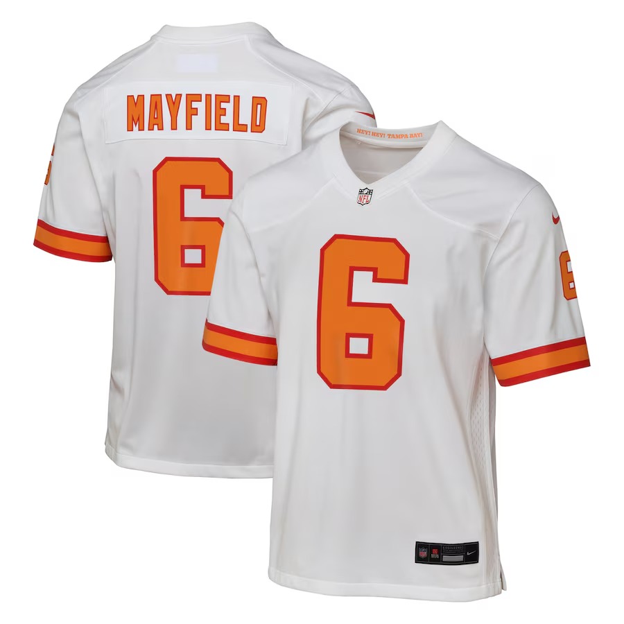 Youth '76 Tampa Bay Buccaneers Baker Mayfield White Game Jersey - Jersey