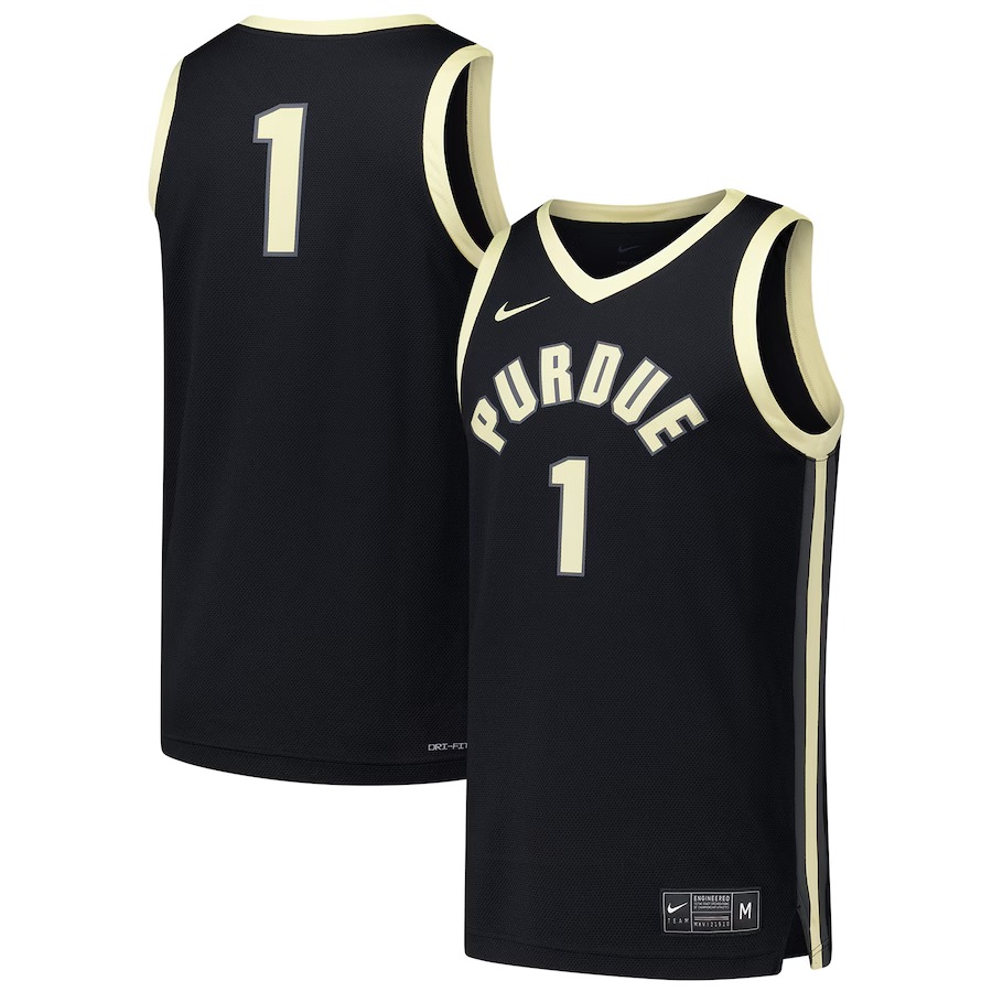 Men's Nike #1 Black Purdue Boilermakers  Replica Basketball Jersey - Jersey