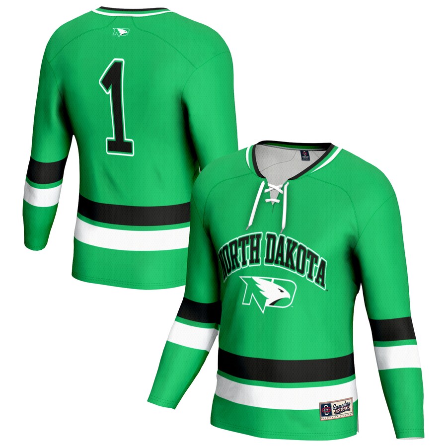 Youth  Kelly Green North Dakota Lightweight Women's Hockey Team Fashion Jersey - Jersey