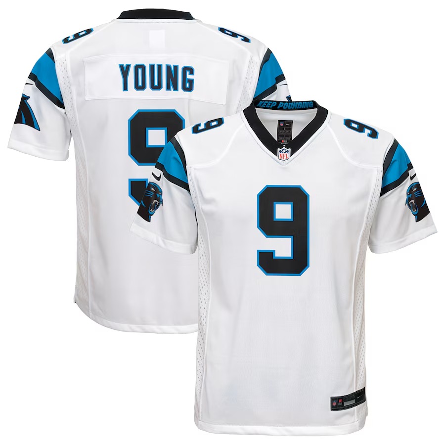Youth Carolina Panthers Bryce Young Nike White Game Jersey - Jersey