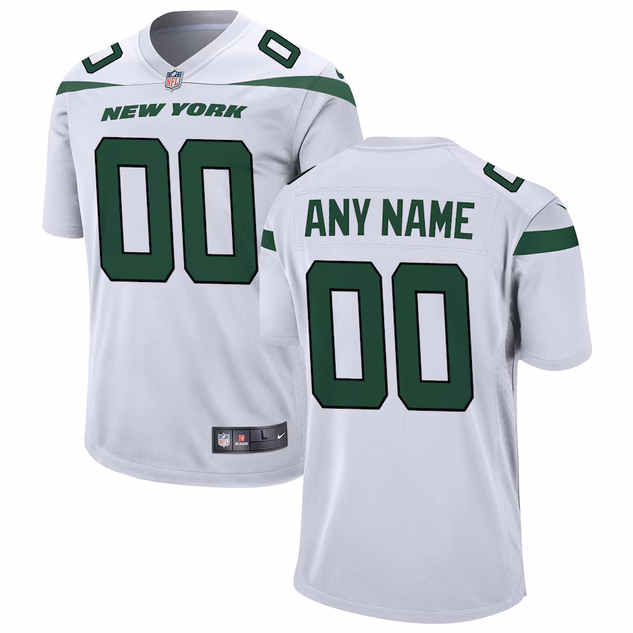 Men's New York Jets Nike White Custom Game Jersey - Jersey