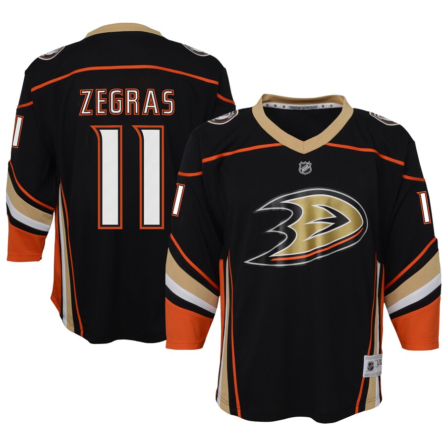 Youth Anaheim Ducks Trevor Zegras Black Home Replica Player Jersey - Jersey