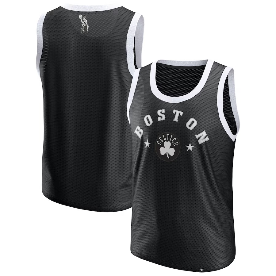 Men's Boston Celtics  Fanatics Black Mesh Tank Top - Jersey