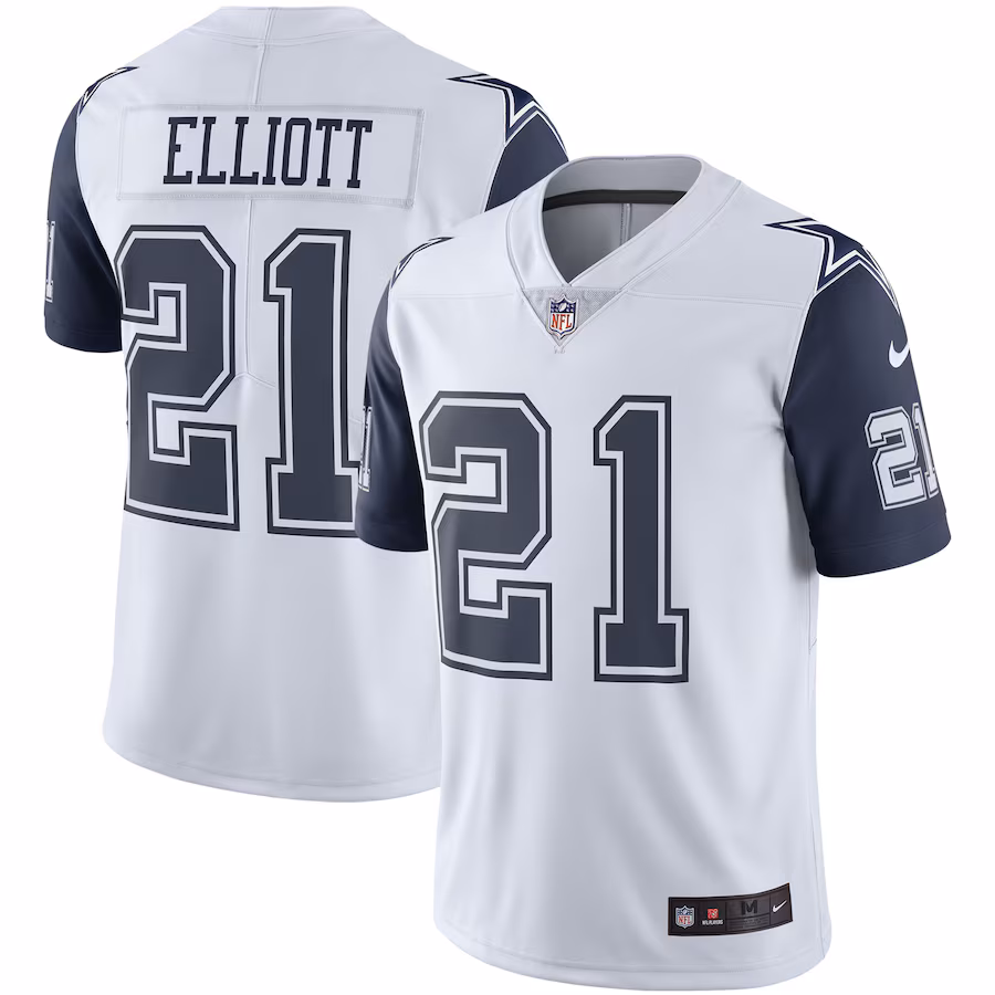 Men's Dallas Cowboys Ezekiel Elliott White Nike Color Rush Vapor Limited Jersey - Jersey