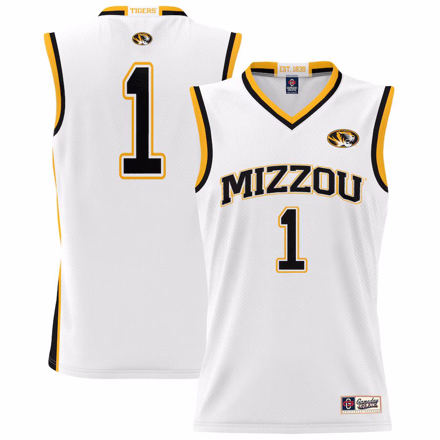 #1 Missouri Tigers GameDay Greats Youth Lightweight Basketball Jersey - White - Jersey