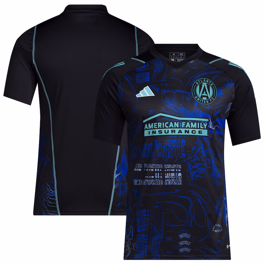 Men's Atlanta United FC  adidas Black 2023 One Planet Replica Jersey - Jersey