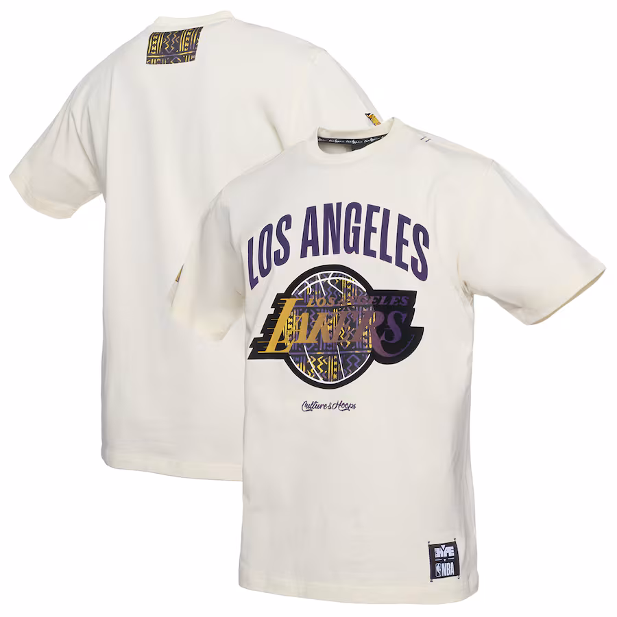 Men's Los Angeles Lakers  NBA x Two Hype Cream Culture & Hoops Collection Premium T-Shirt - Jersey