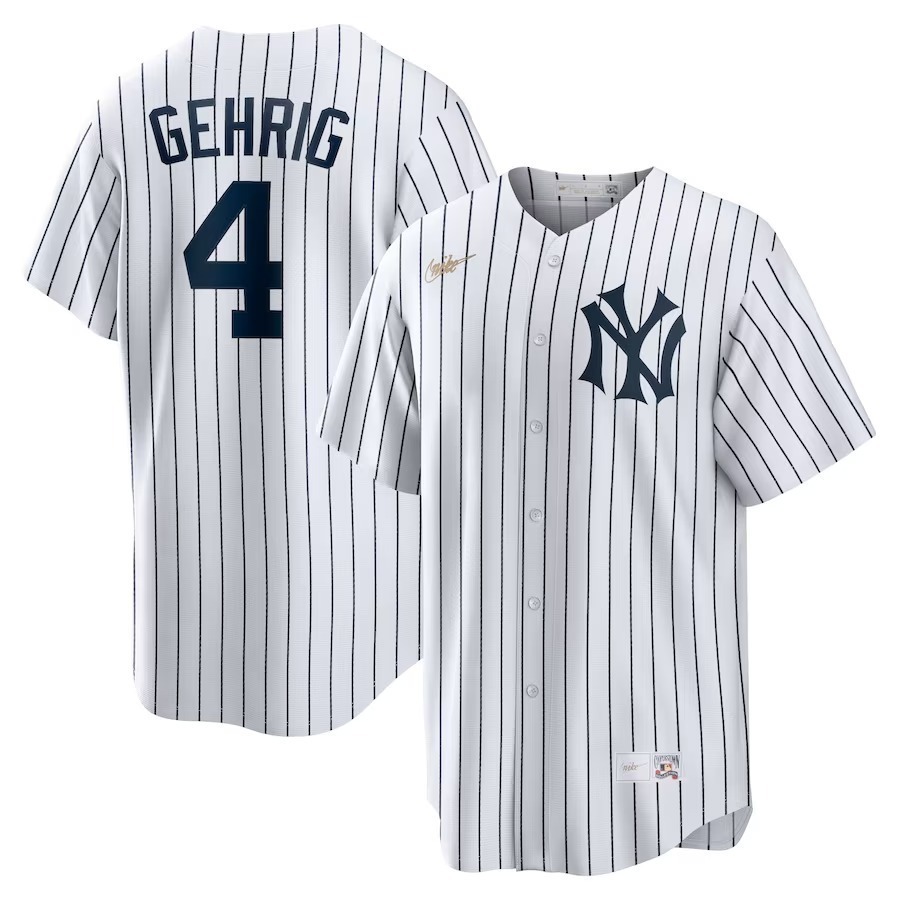 Men's New York Yankees Lou Gehrig Nike White Home Cooperstown Collection Player Jersey - Jersey