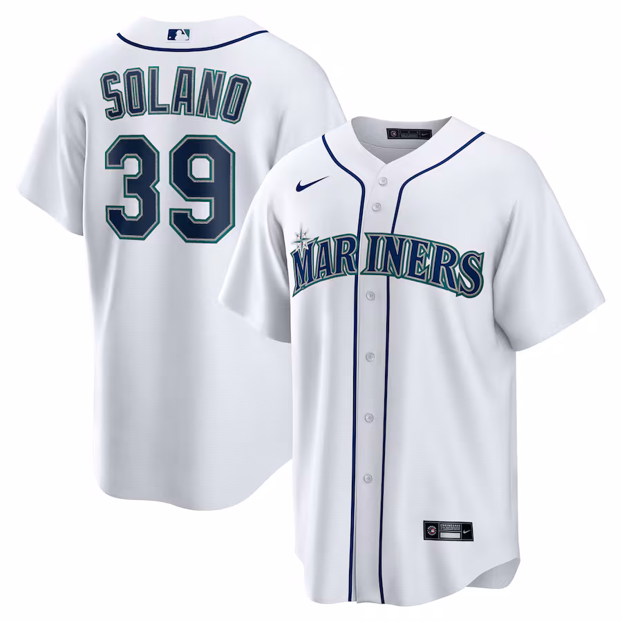 Men's Seattle Mariners Donovan Solano Nike White Home Replica Jersey - Jersey
