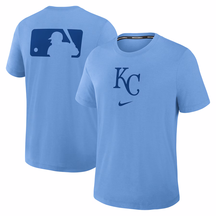 Men's Kansas City Royals Nike Light Blue Authentic Collection Early Work Tri-Blend Performance T-Shirt - Jersey