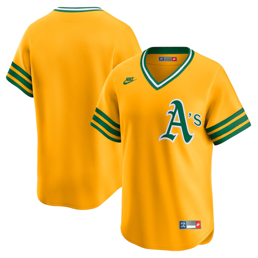 Men's Athletics Nike Gold Cooperstown Collection Limited Jersey - Jersey