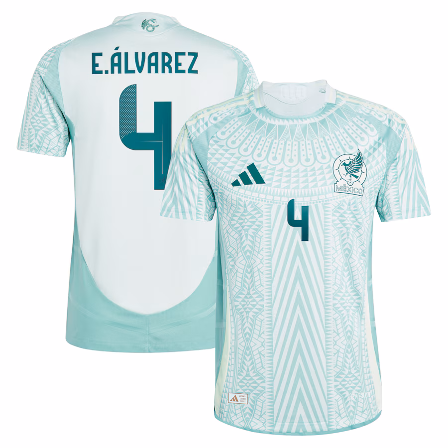 Men's Mexico National Team Edson Alvarez adidas Green 2024 Away Authentic Player Jersey - Jersey