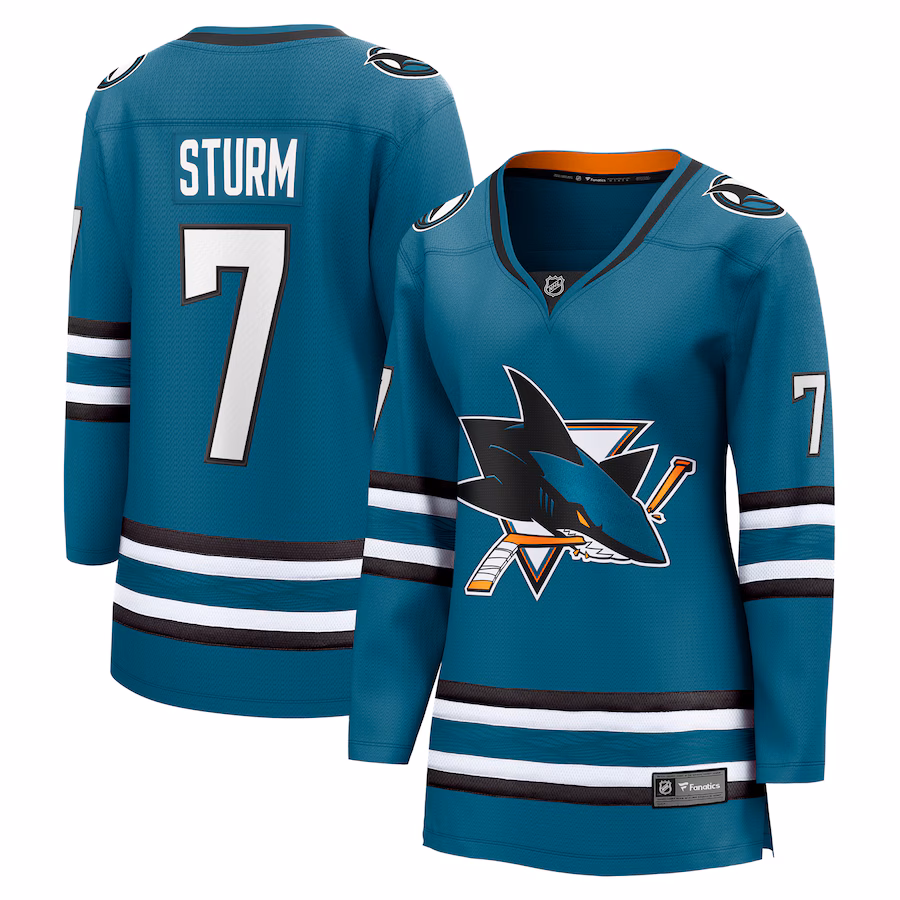 Women's San Jose Sharks Nico Sturm Fanatics Teal Home Breakaway Player Jersey - Jersey