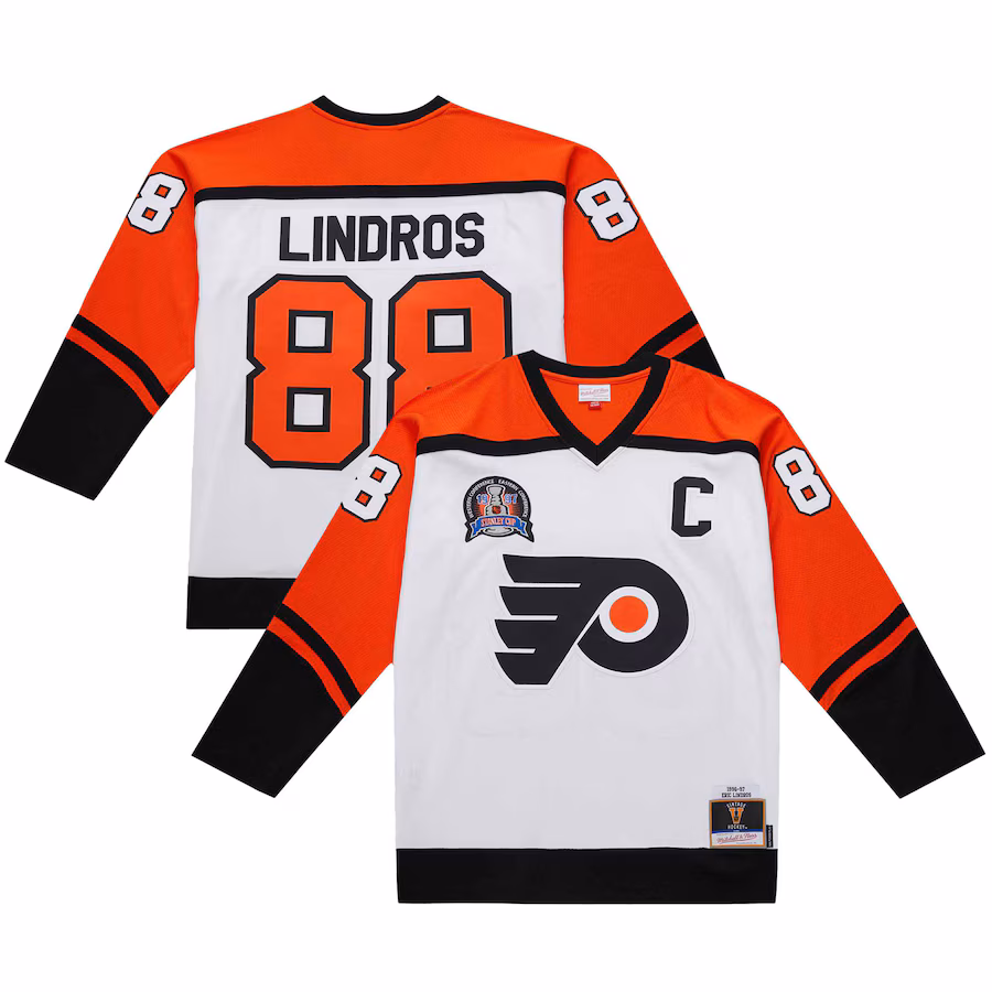 Men's Philadelphia Flyers Eric Lindros White 1996-97 Power Play Jersey - Jersey