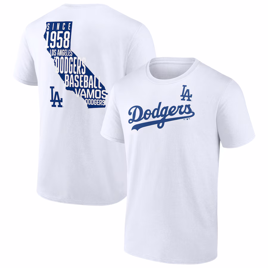Men's Los Angeles Dodgers White Team Hot Shot T-Shirt - Jersey