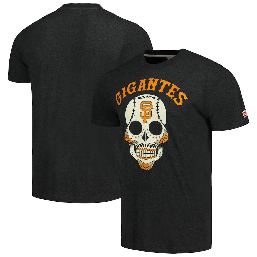 Men's San Francisco Giants Homage Charcoal Gigantes Hyper Local Tri-Blend T-Shirt - Jersey