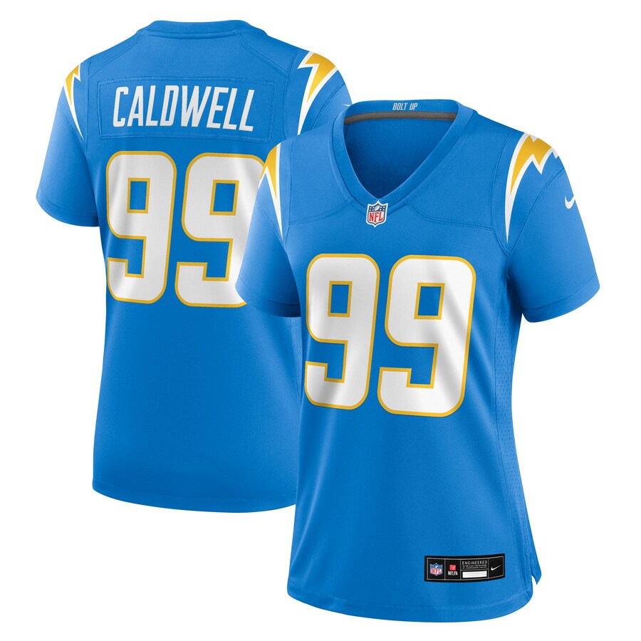 Women's Los Angeles Chargers Jamaree Caldwell Nike Powder Blue Team Game Jersey - Jersey