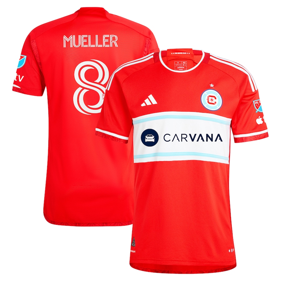 Men's Chicago Fire Chris Mueller adidas Red 2024 Return To Red Authentic Player Jersey - Jersey