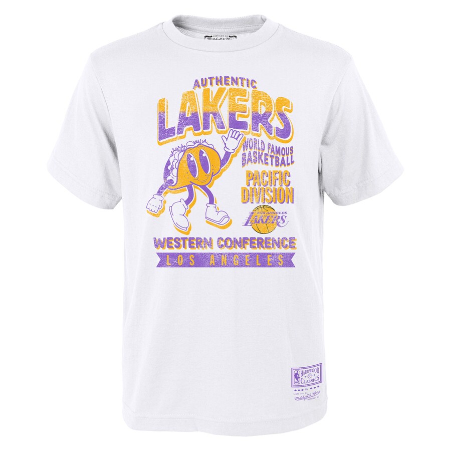 Youth Los Angeles Lakers Mitchell & Ness White Concession Food Character T-Shirt - Jersey