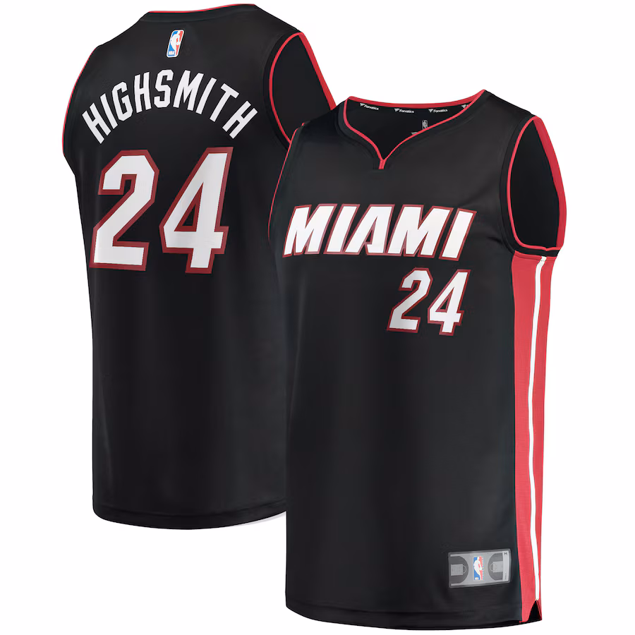 Men's Miami Heat Haywood Highsmith Fanatics Black 2021/22 Fast Break Replica Jersey - Icon Edition - Jersey