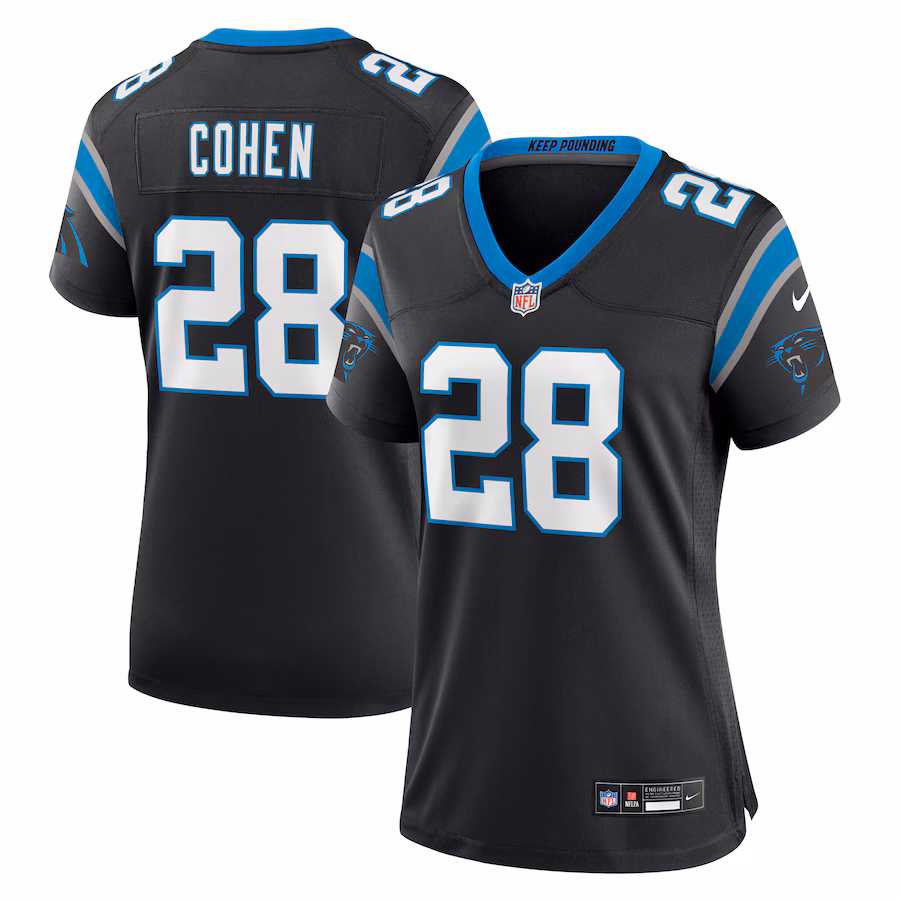 Women's Carolina Panthers Tarik Cohen Nike  Black  Game Jersey - Jersey