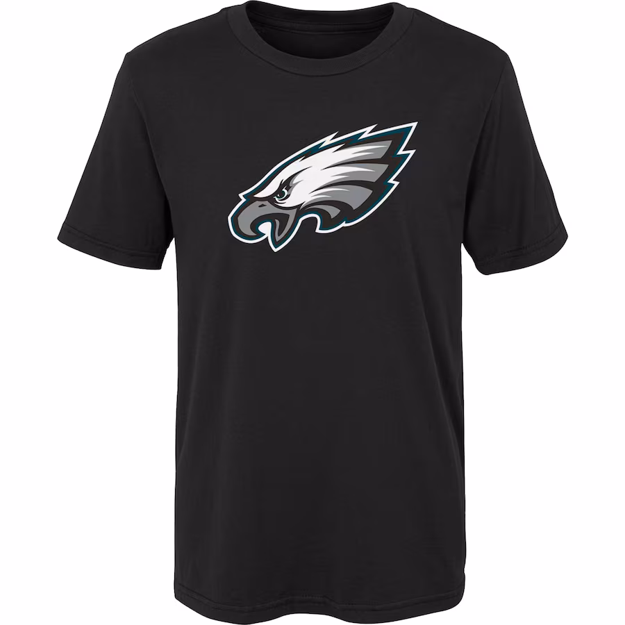 Youth Philadelphia Eagles Black Primary Logo T-Shirt - Jersey