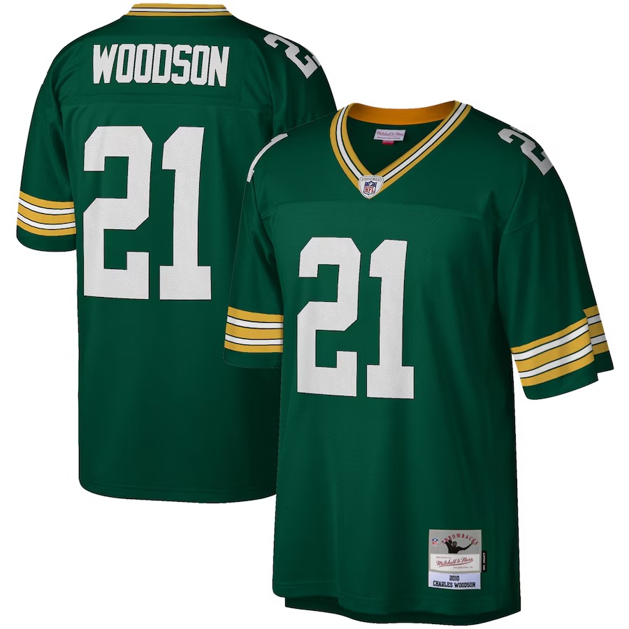 Men's Green Bay Packers Charles Woodson Mitchell & Ness Green Legacy Replica Jersey - Jersey