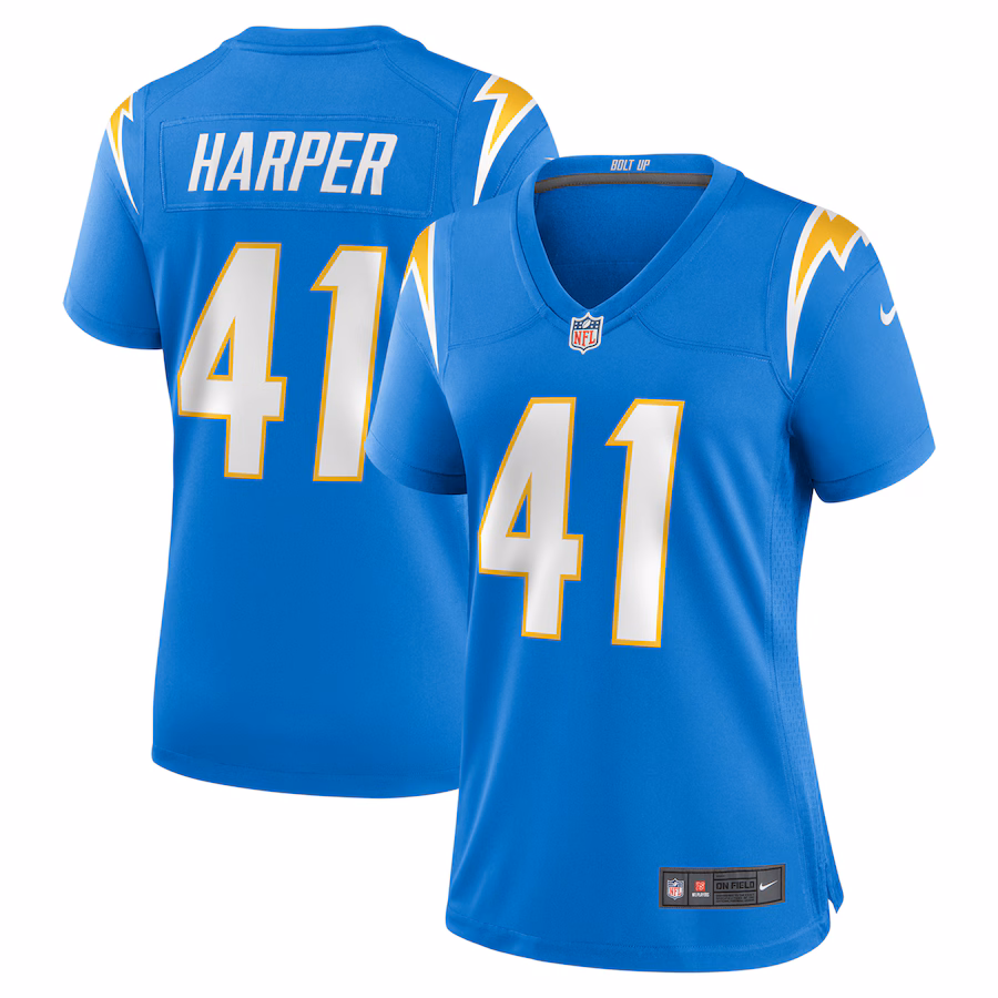 Women's Los Angeles Chargers Thomas Harper Nike  Powder Blue Team Game Jersey - Jersey