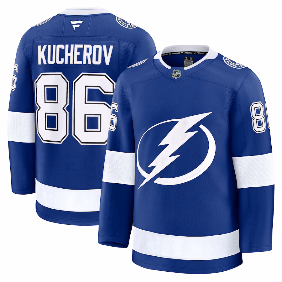 Men's Tampa Bay Lightning Nikita Kucherov Fanatics Blue Home Premium Jersey - Jersey