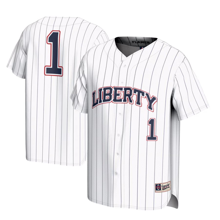 #1 Liberty Flames GameDay Greats Youth Lightweight Baseball Fashion Jersey - White - Jersey