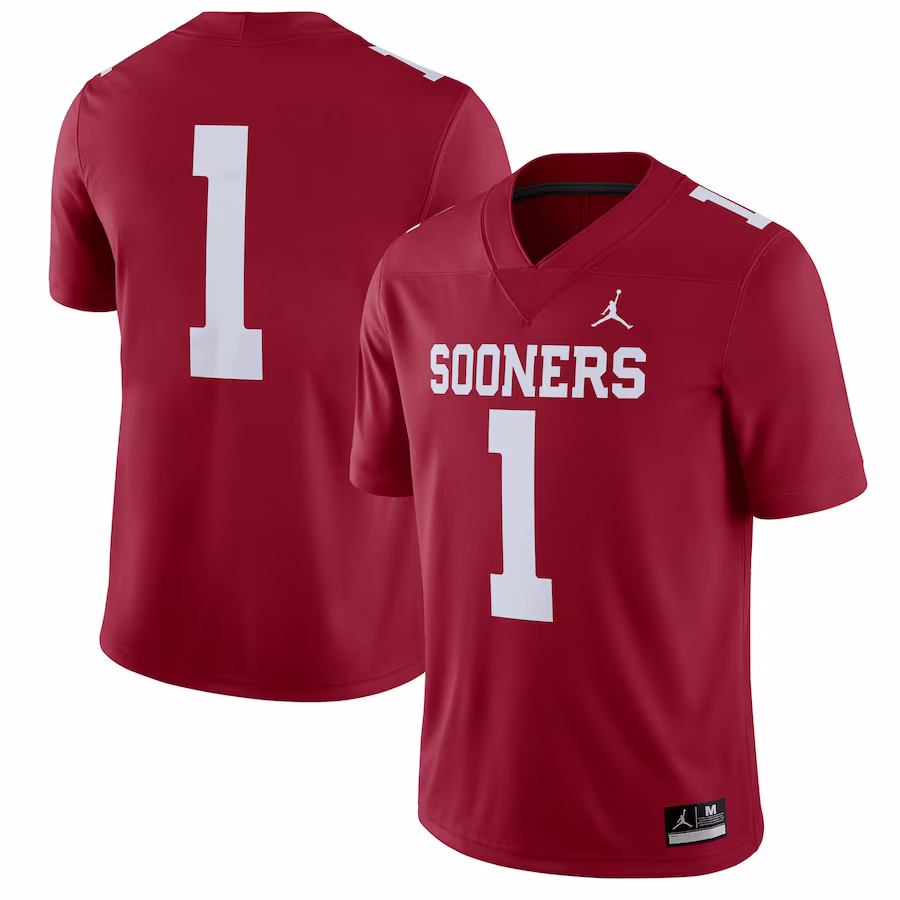Oklahoma Sooners Jordan Brand #1 Home Game Jersey - Crimson - Jersey
