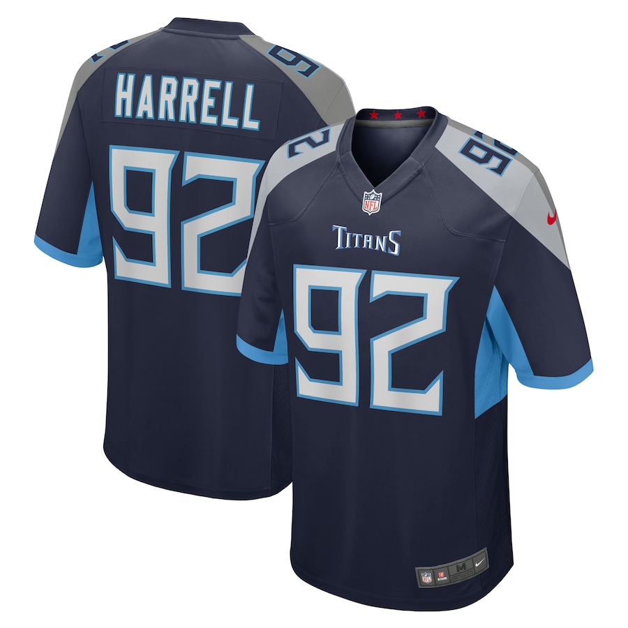 Men's Tennessee Titans Jaylen Harrell Nike Navy Game Jersey - Jersey