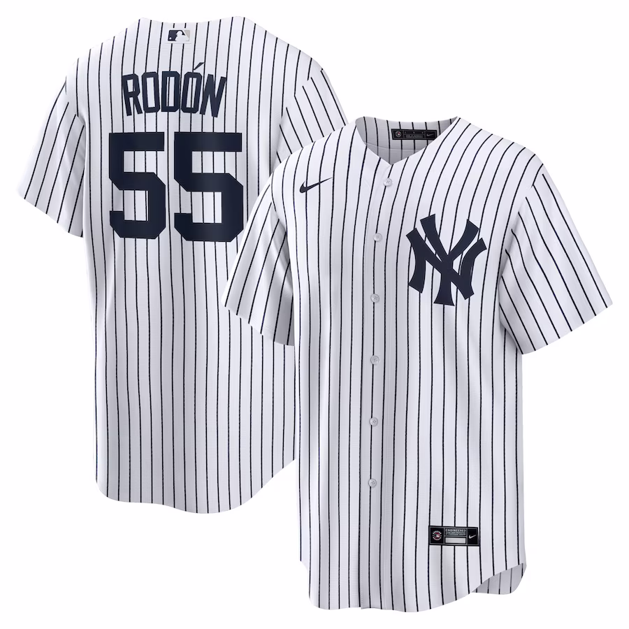 Men's New York Yankees Carlos Rodon Nike White/Navy Home Official Player Jersey - Jersey