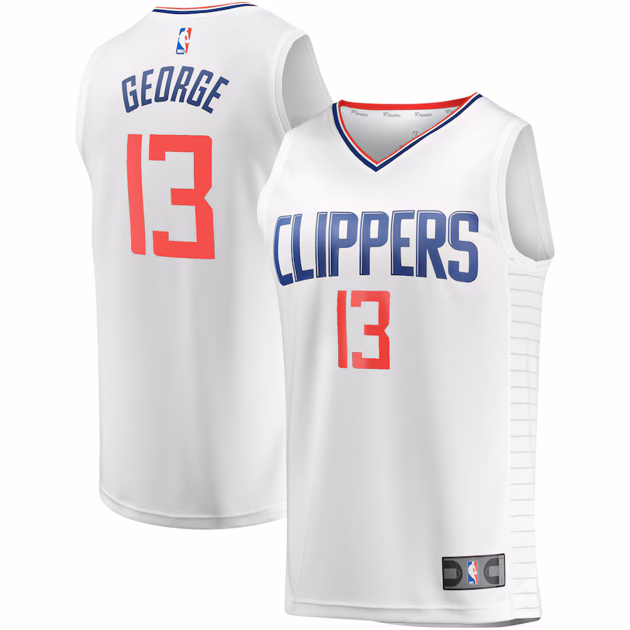 Youth LA Clippers Paul George Fanatics White Fast Break Player Jersey - Association Edition - Jersey