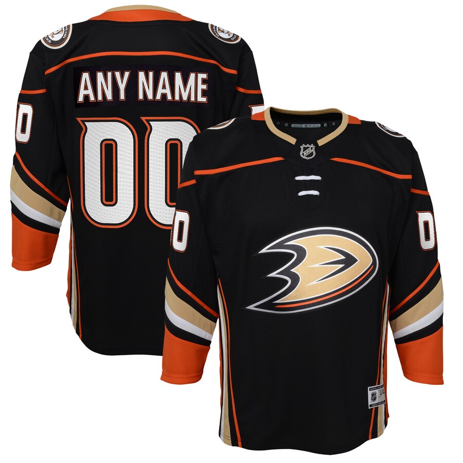 Youth Anaheim Ducks Black Home Premier Custom Jersey - Jersey