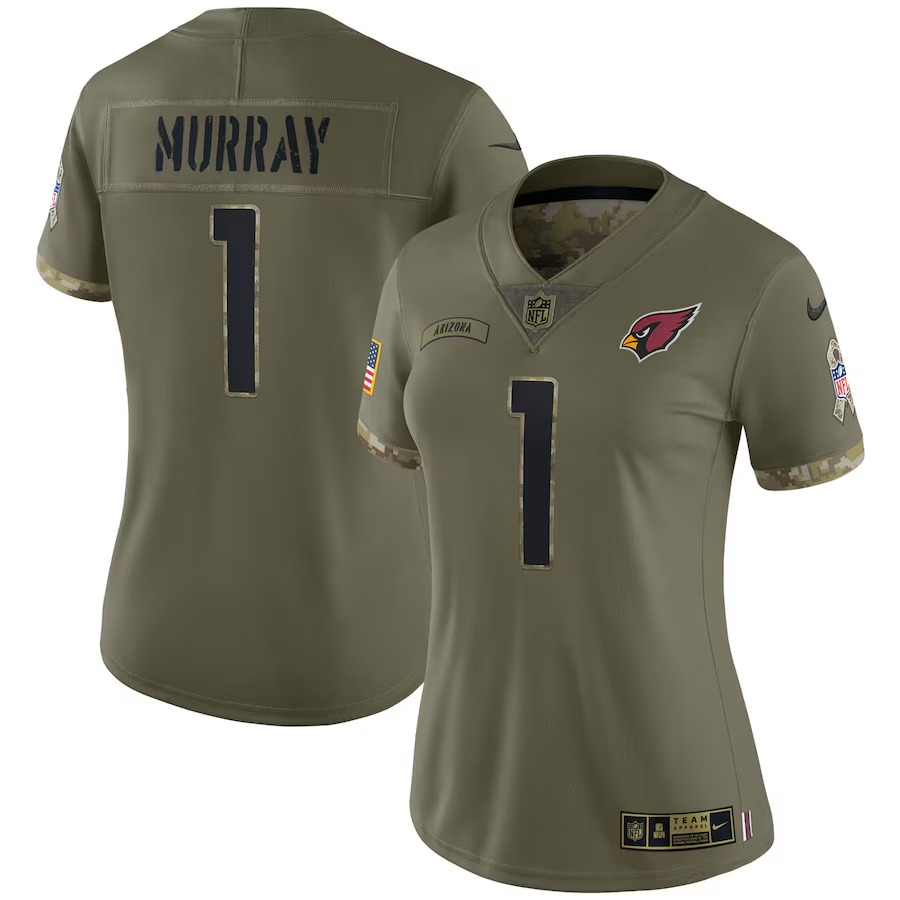 Women's Arizona Cardinals Kyler Murray Nike Olive 2022 Salute To Service Limited Jersey - Jersey