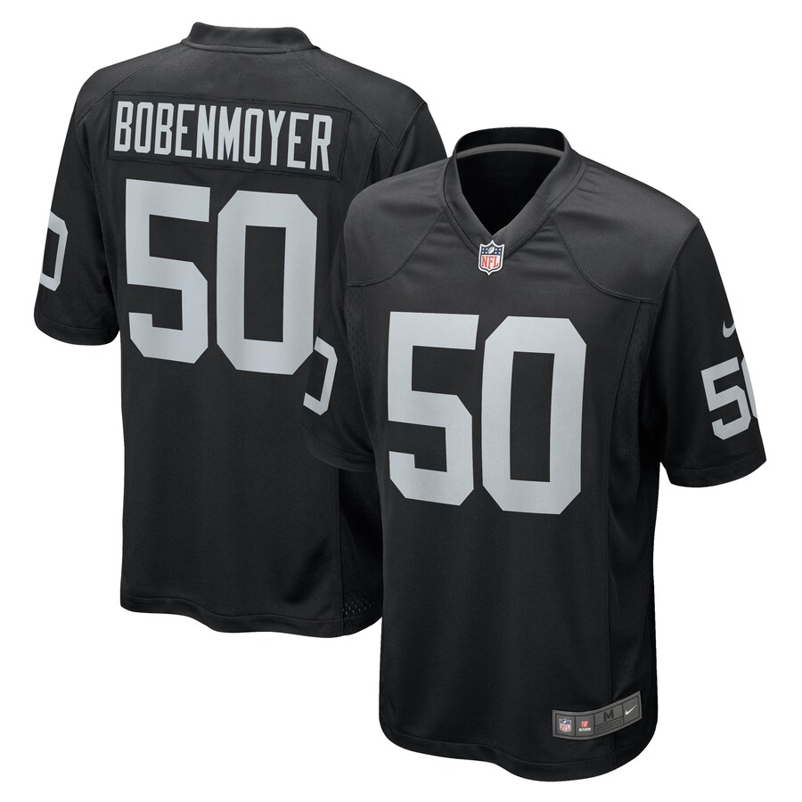 Men's Las Vegas Raiders Jacob Bobenmoyer Nike Black Game Player Jersey - Jersey