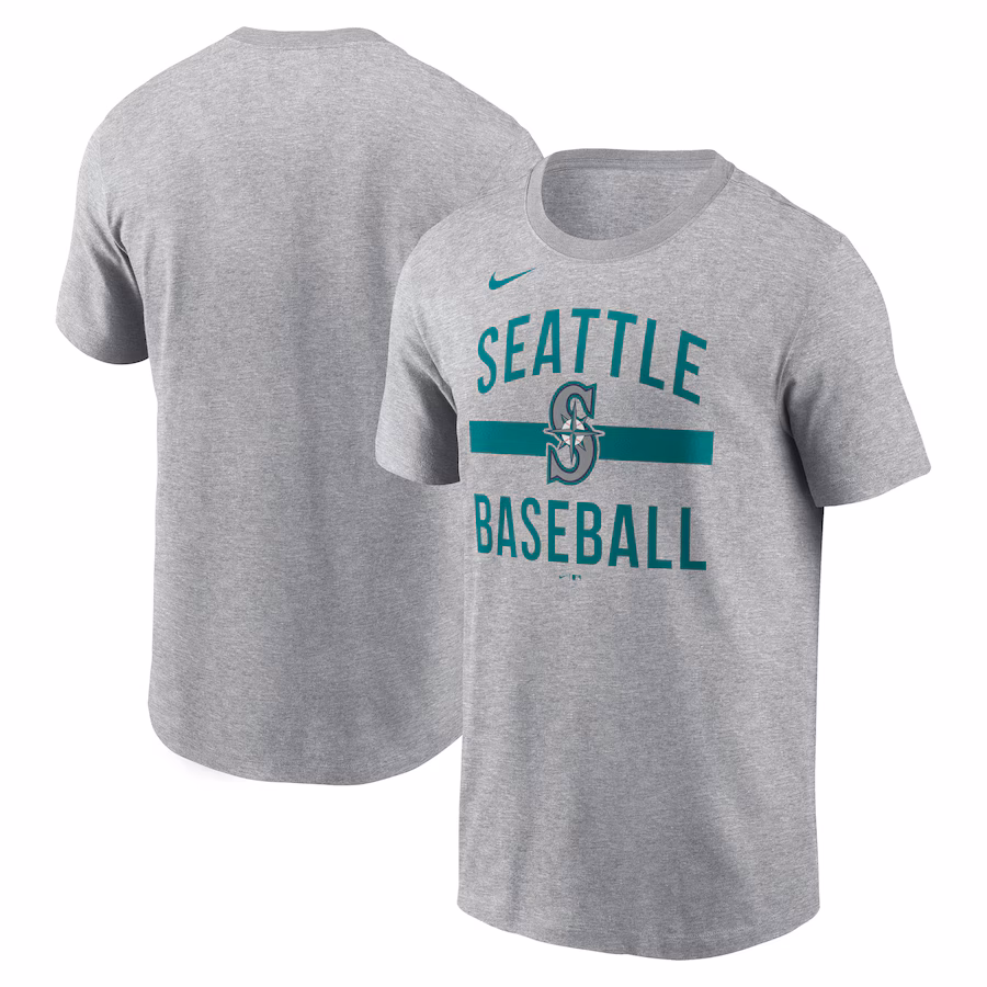 Men's Seattle Mariners Nike Heather Gray Arched T-Shirt - Jersey