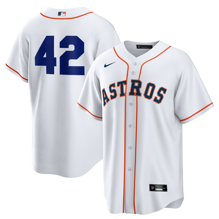 Men's Houston Astros Nike White Home 2025 Jackie Robinson Day Replica Jersey - Jersey