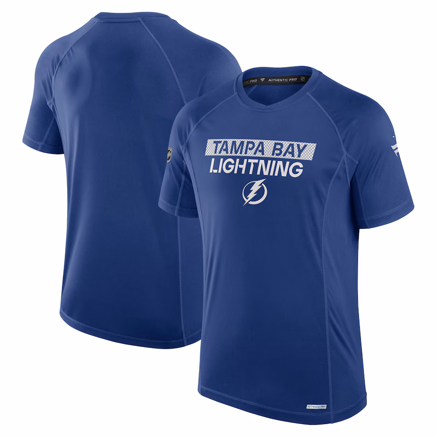 Men's Tampa Bay Lightning Fanatics Blue Authentic Pro Rink Tech T-Shirt - Jersey