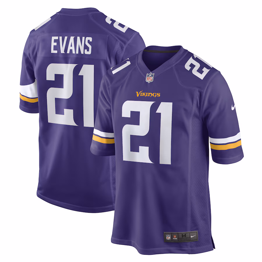 Men's Minnesota Vikings Akayleb Evans Nike Purple Game Player Jersey - Jersey