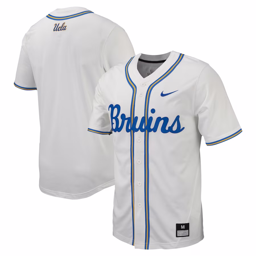 UCLA Bruins Nike Replica Full-Button Baseball Jersey - White - Jersey