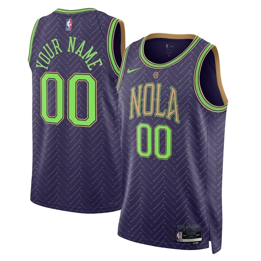 Unisex New Orleans Pelicans Nike Purple 2024/25 Custom Swingman Jersey - City Edition - Jersey