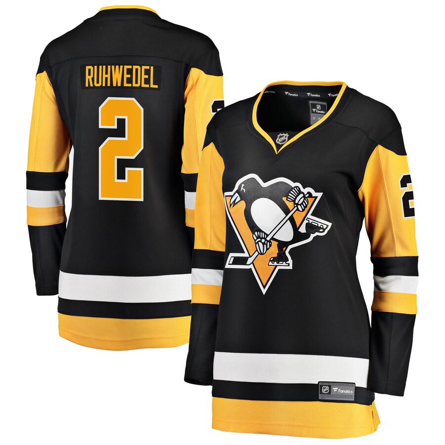 Women's Pittsburgh Penguins Chad Ruhwedel Fanatics Branded Black Premier Breakaway Player Jersey - Jersey