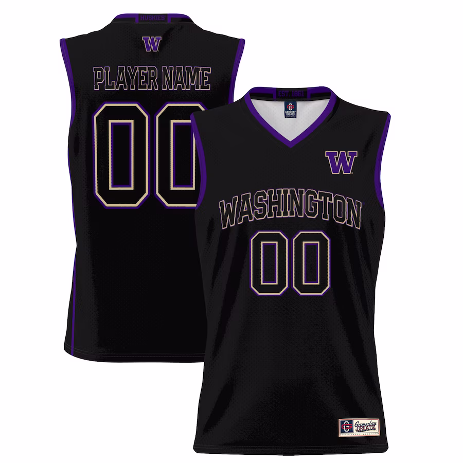 Washington Huskies GameDay Greats Youth NIL Pick-A-Player Lightweight Basketball Jersey - Black - Jersey