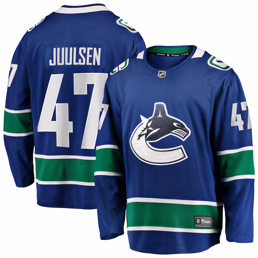 Men's Vancouver Canucks Noah Juulsen Fanatics Blue Home Premier Breakaway Player Jersey - Jersey
