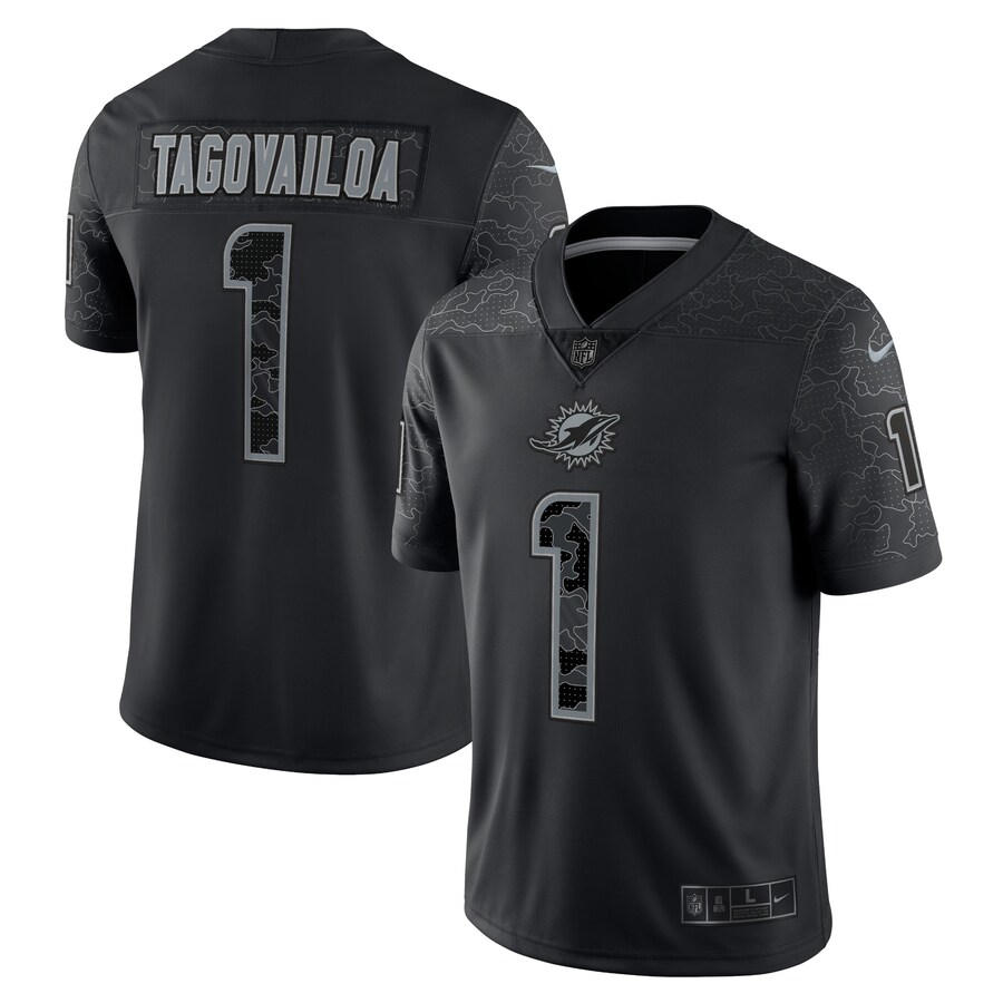 Men's Miami Dolphins Tua Tagovailoa Nike Black RFLCTV Limited Jersey - Jersey