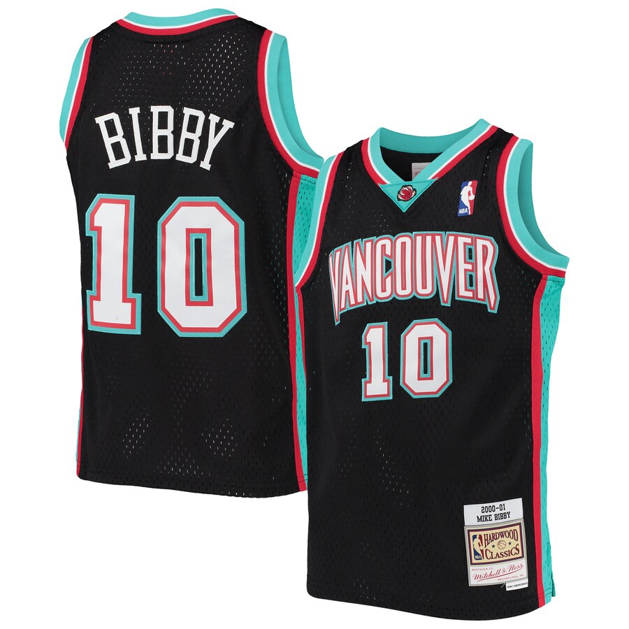 Youth Vancouver Grizzlies Mike Bibby Mitchell & Ness Black 2000/01 Hardwood Classics Swingman Jersey - Jersey